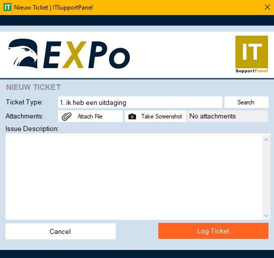 nieuw ticket invullen